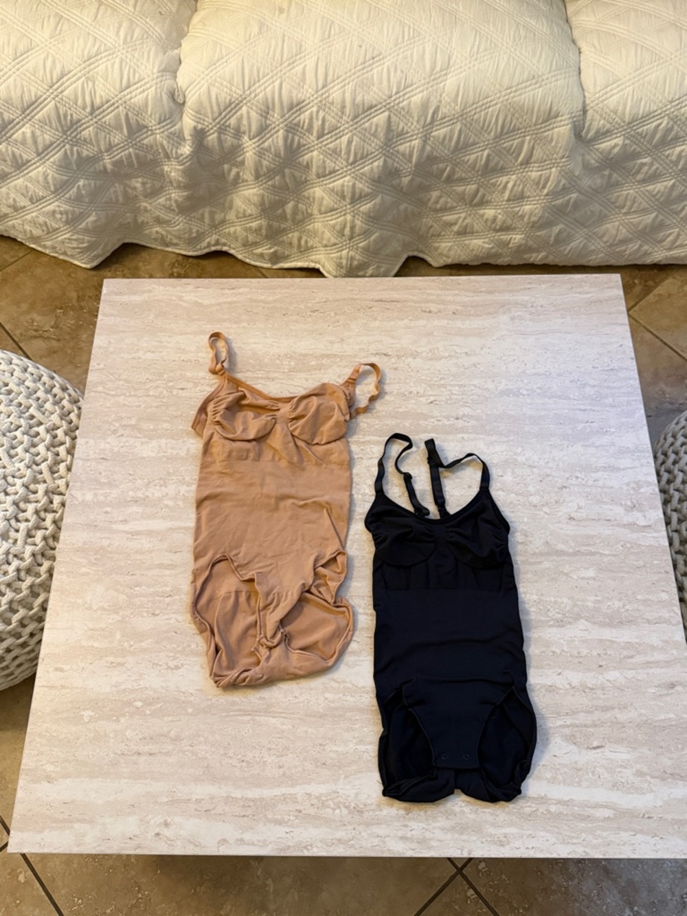 SKIMS Black and Tan Shapewear Bodysuits - 2-Pack - Size S/M brief style - NWOT